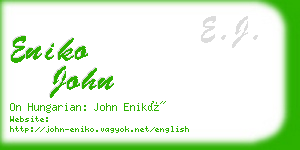 eniko john business card